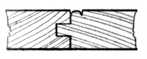 Fig. 96.—Tongued and Grooved Matchboarding, with Bead on One Side.