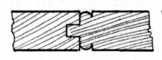 Fig. 97.—Tongued and Grooved Matchboarding, with Bead at Each Side.