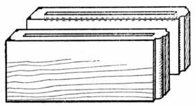 Fig. 106.—Part of Sideboard Top; grooved with ends left blind. (The boards are shown upright.)