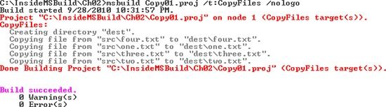 CopyFiles result for Copy01.proj