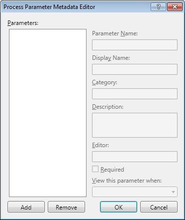 Process Parameter Metadata Editor