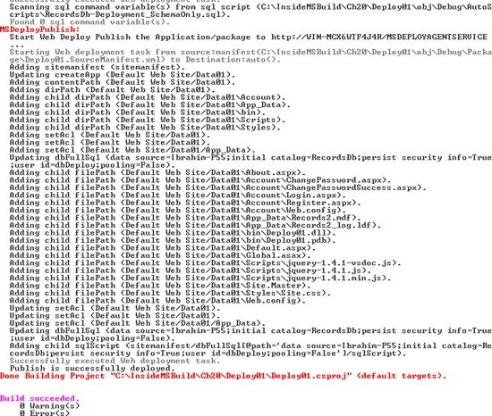 Publishing Using MSBuild and MSDeploy
