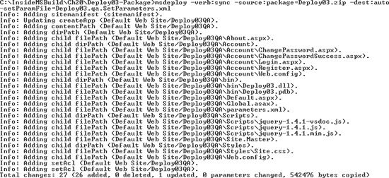 msdeploy.exe Deploying a site using –setParamFile