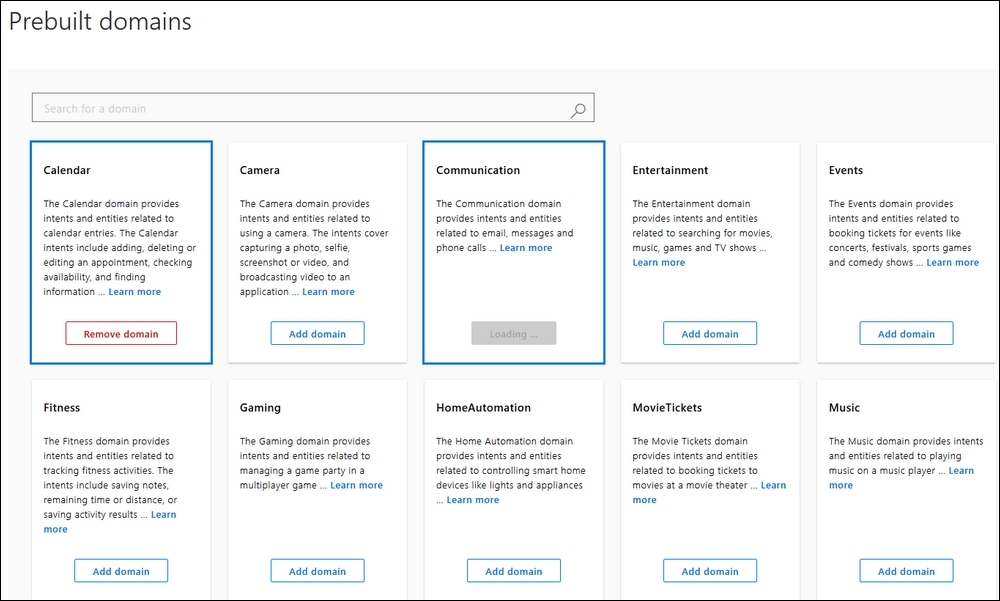 Prebuilt domains