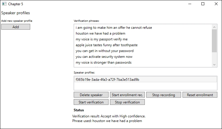 Verifying a person through speech