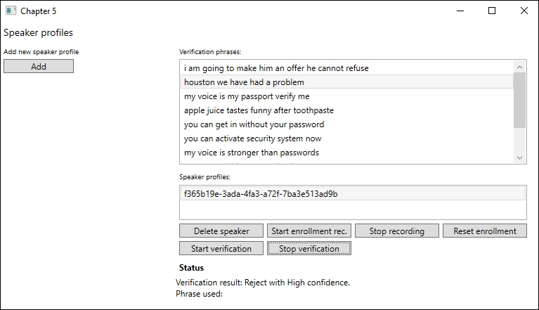 Verifying a person through speech