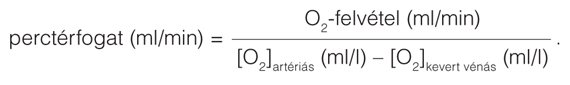 Perctérfogat-meghatározás a Fick-elv alapján