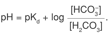 A Henderson−Hasselbalch-egyenlet alkalmazása szénsav-bikarbonát pufferpárra