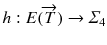 
$$h: E(\overrightarrow{T}) \rightarrow \varSigma _{4}$$
