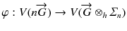 
$$\varphi: V (n\overrightarrow{G}) \rightarrow V (\overrightarrow{G} \otimes _{h}\varSigma _{n})$$
