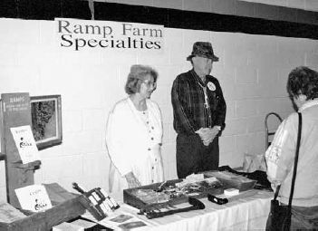 Glen and Norene staff their Ramp Farm Specialties booth at the Richwood Ramp Festival...