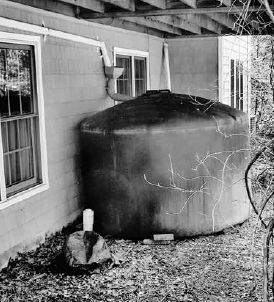 Bonnie has a cistern to collect water from the roof so she will always have water for her gardens...