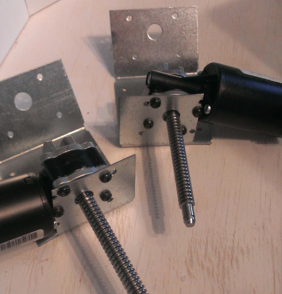 Motors attached to mounting brackets