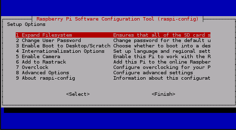 The raspi-config tool