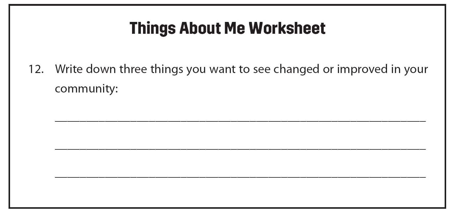 Figure 3.1. Things About Me Worksheet