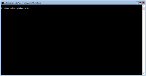 Screen capture of the Command Prompt window depicting Server Core.