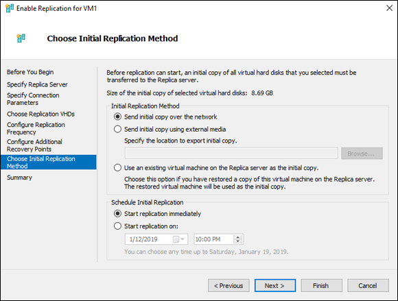 Screen capture depicting Choose Initial Replication Method screen.