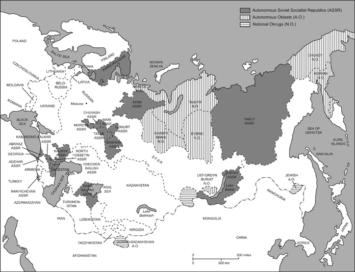 Map 0.1 Political-administrative map of the USSR until 1991