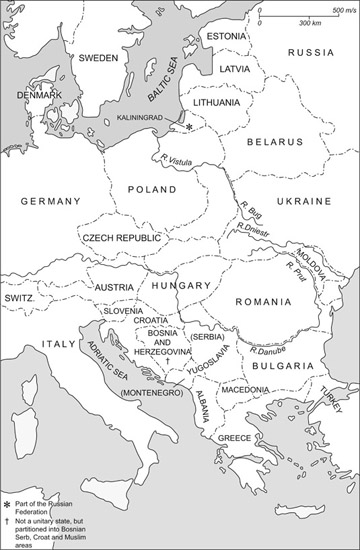 Map 15.1 Eastern Europe since communism