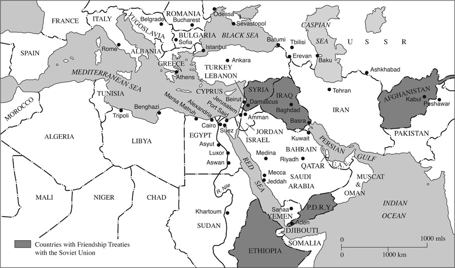 Map 4.2 The Soviet Union and the Middle East