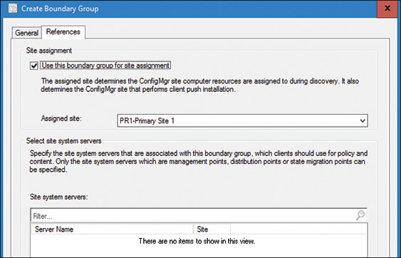 A screenshot shows the Create Boundary group dialog box.