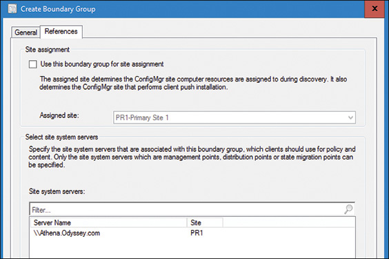 A Screenshot of Create Boundary Group dialog box is shown.