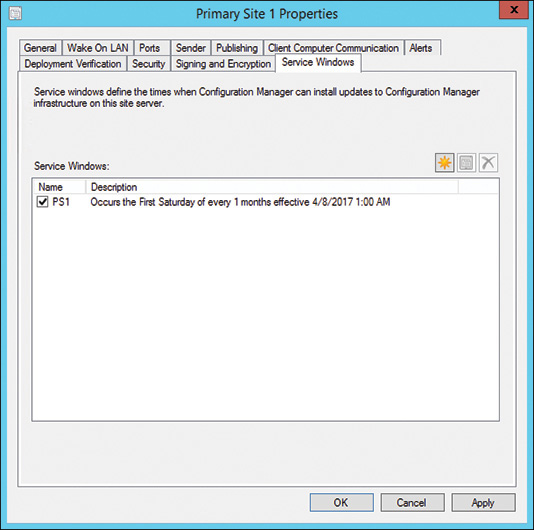 A screenshot shows the Primary Site 1 Properties dialog box.