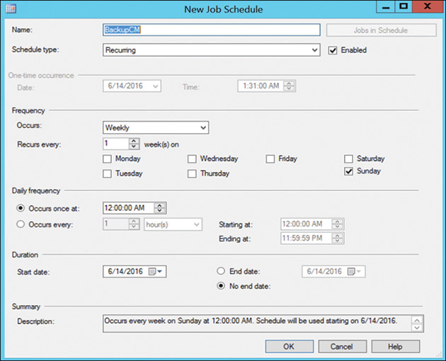 A screenshot shows New Job Schedule dialog box.