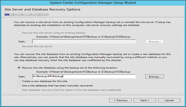 A screenshot shows System Center Configuration Manager Setup Wizard dialog box.