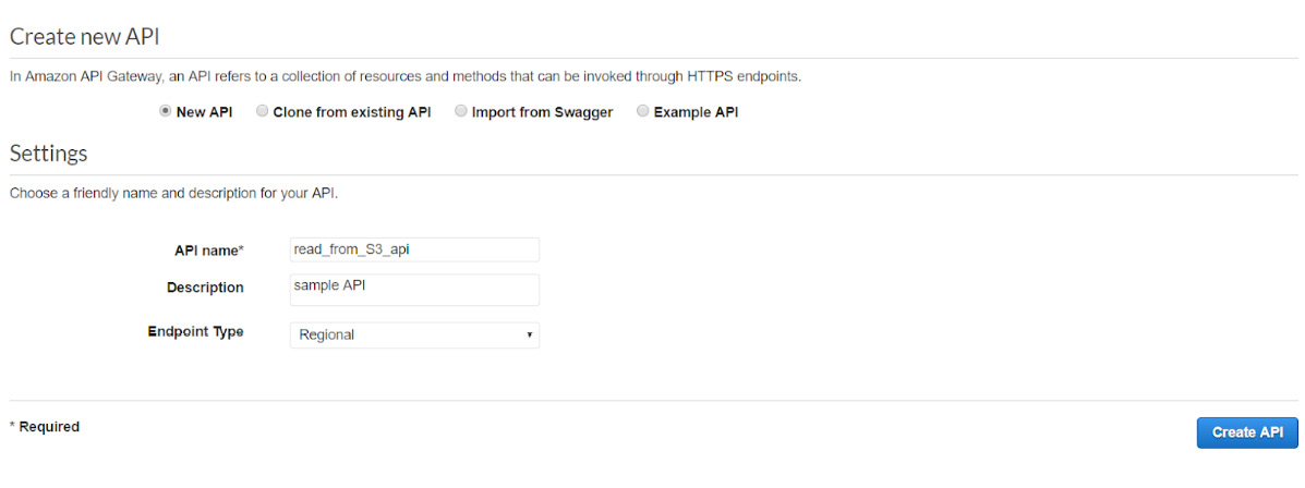 Figure 2.21: Creating a new API with the specified details
