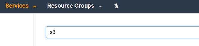 Figure 2.3: Searching Amazon S3 services via the dropdown option
