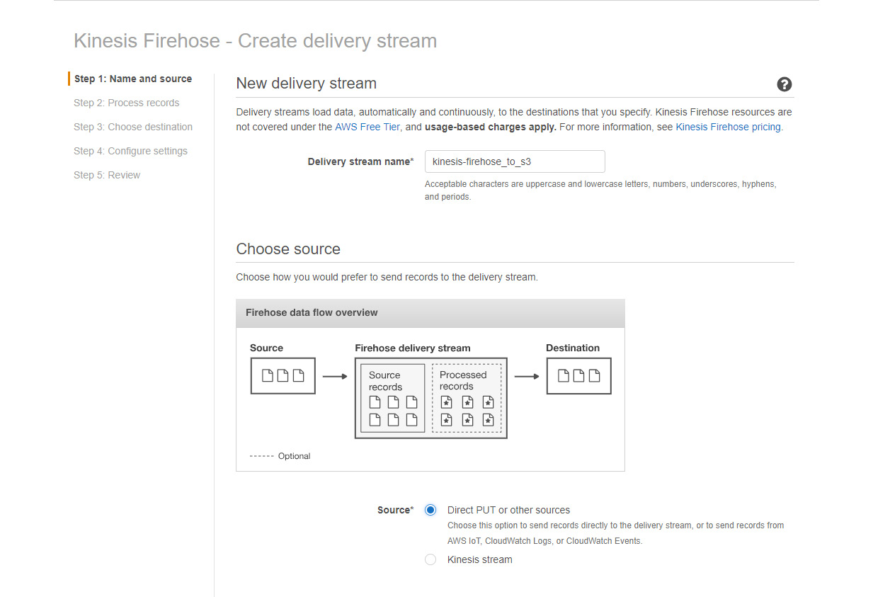 Figure 5.16: A screenshot showing how to specify the source of data 