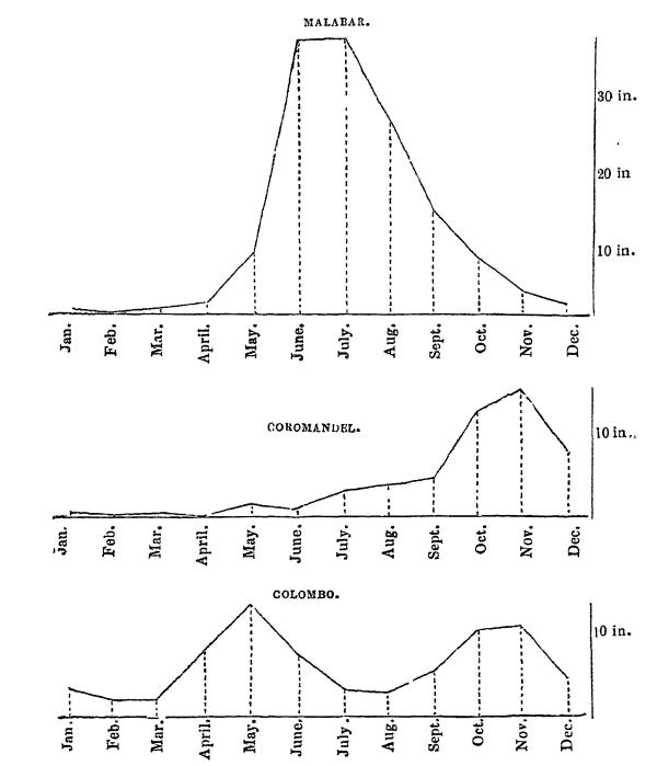 DIAGRAM EXHIBITING THE COMPARATIVE FALL OF RAIN