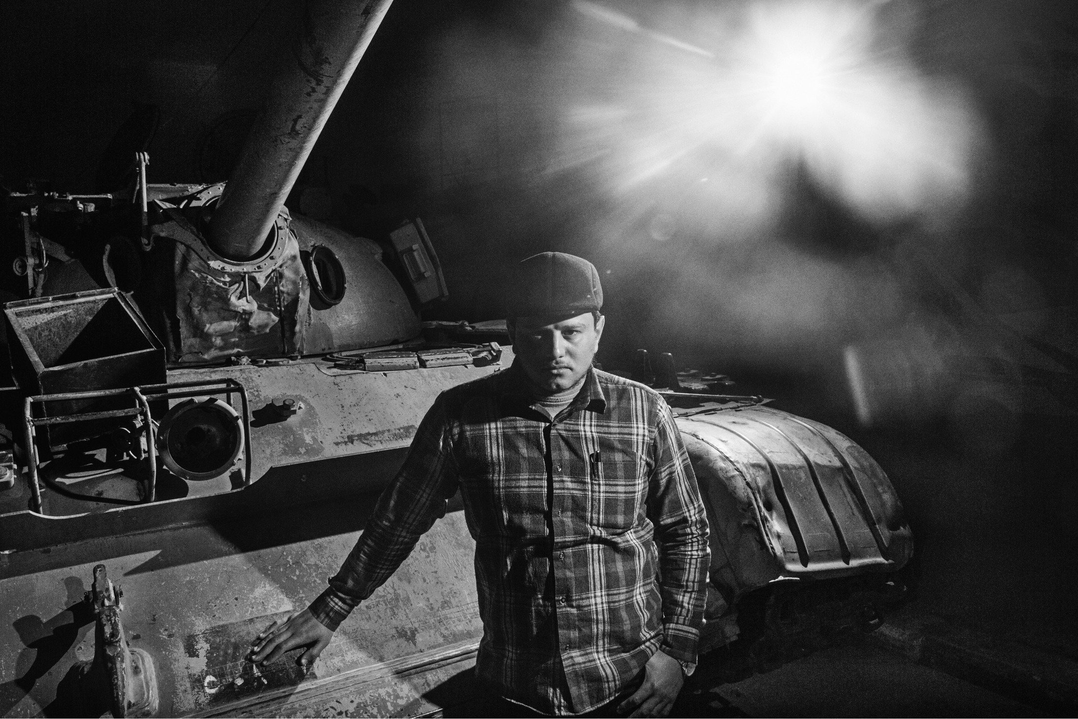 LIBYA. Misrata. 2016. Majdi El-Mangoush photographed outside of the Martyrs' museum in Misrata where military relics from the revolution are displayed.