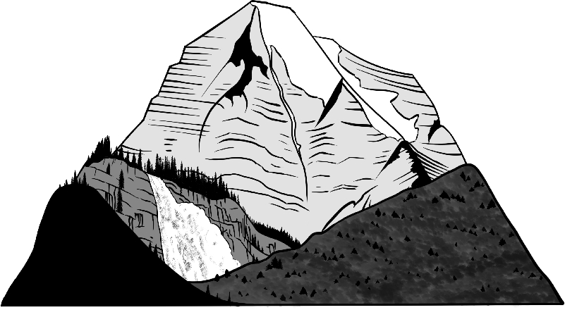 A mountain with trees in the background  Description automatically generated