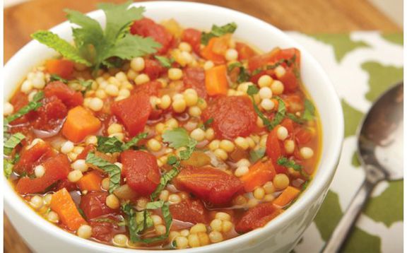 Tomato Soup with Israeli Couscous