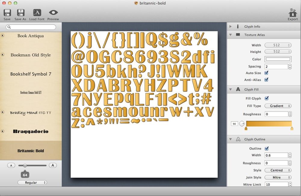 GlyphDesigner on MacOS