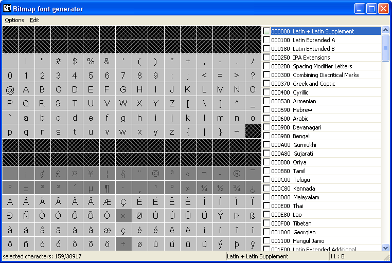 Bitmap Font Generator on Windows