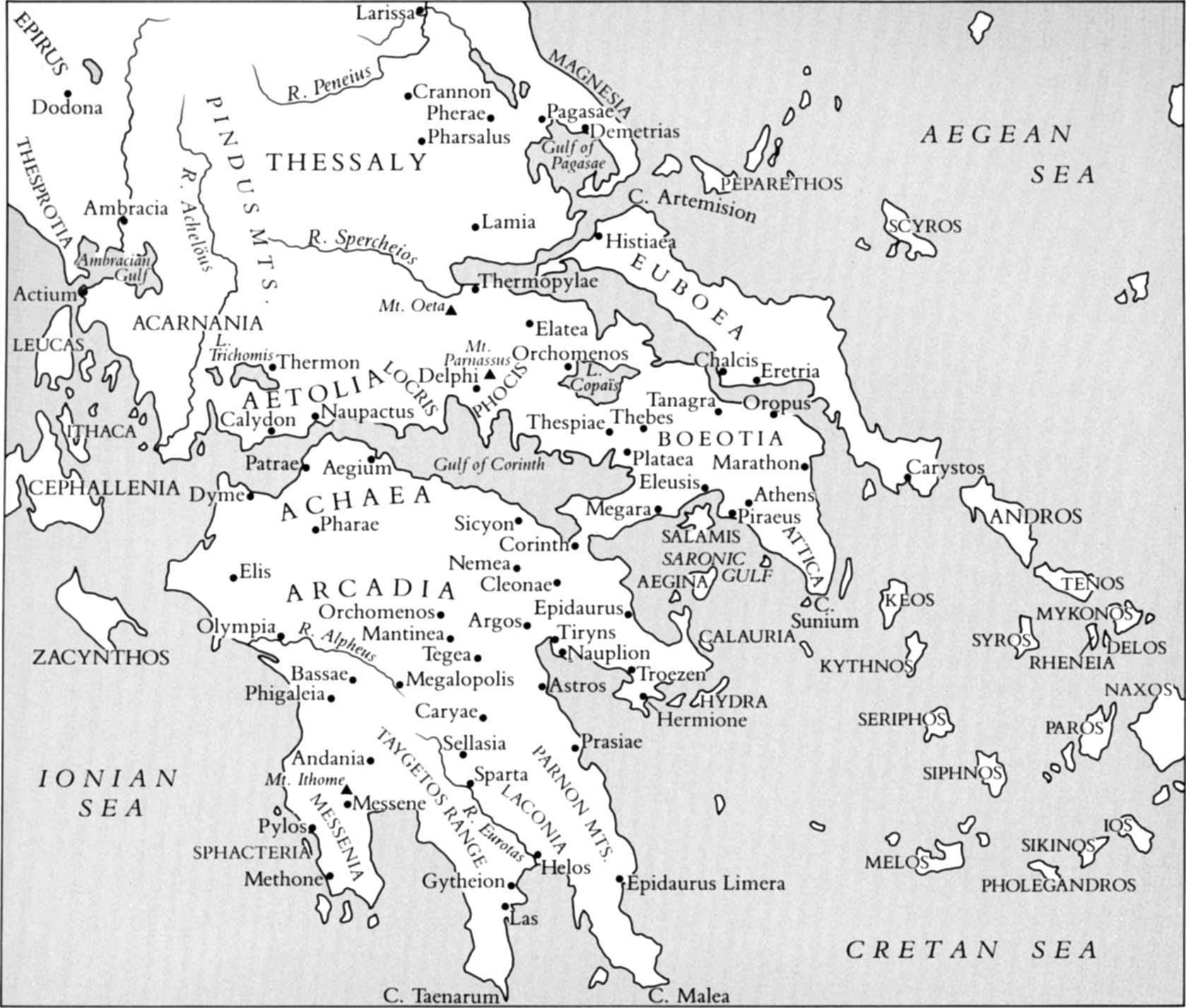 Map 17. Central Greece and the Peloponnese