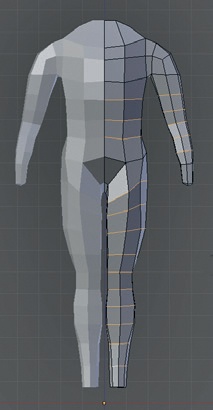 Adding some extra edge loops around the legs, arms, and torso