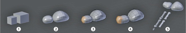 Creating base meshes for the Spider Bot