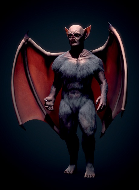 The composited output for the Bat Creature