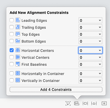 Aligning views’ horizontal centers