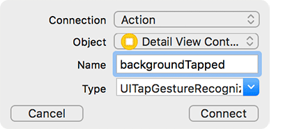 Configuring a UITapGestureRecognizer action