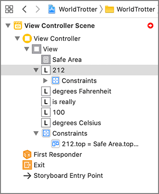 Auto Layout issue indicator