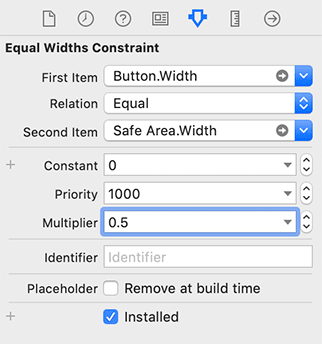 Configuring a half-width constraint