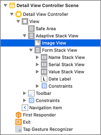 Moving the image view to the Adaptive Stack View