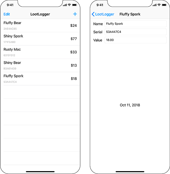 LootLogger with UINavigationController