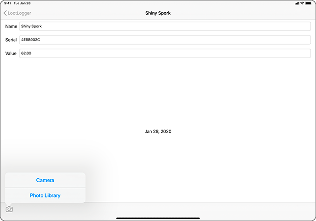 iPad presenting the alert controller