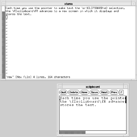 Text you copy from an xterm appears in xclipboard